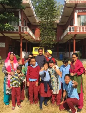 Suman Shrestha With kids